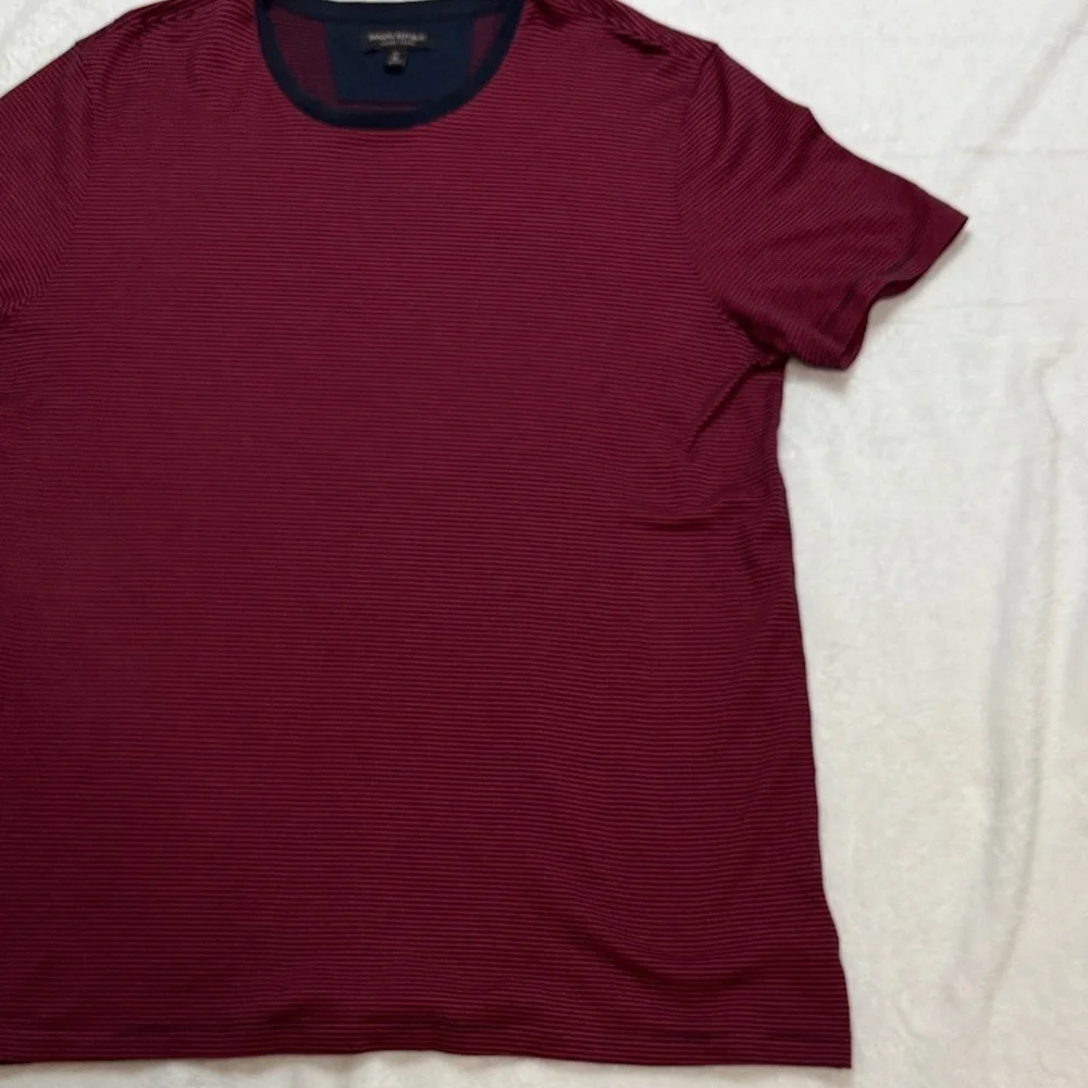 Banana Republic Maroon Striped Tee